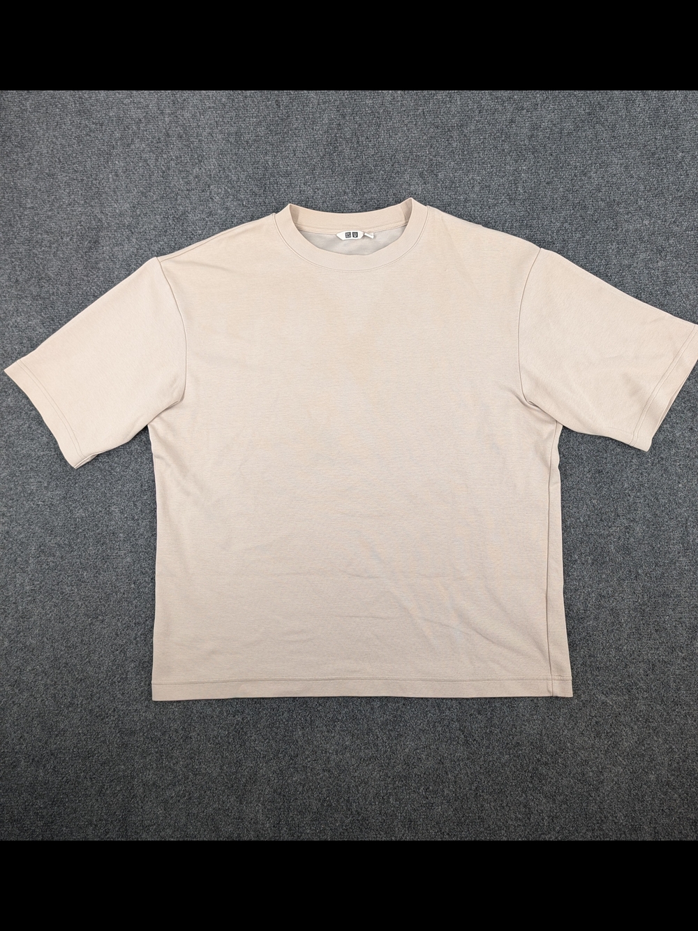 Uniqlo U AIRism Cotton Oversized Crew Neck T-Shirt Medium Beige Tan Christophe M